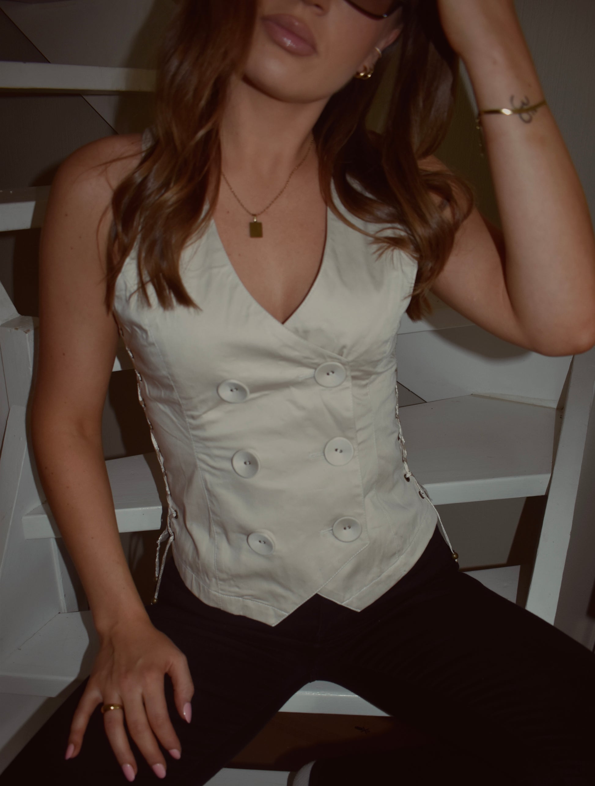 Hild Rief, Waist Coat Laceup Vest
