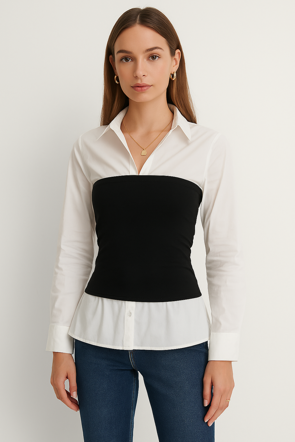 Micky Contrast Shirt, Strl S