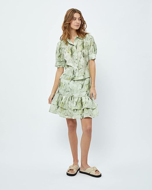 Minus, Marisola Short Skirt – Green Mint Stripe