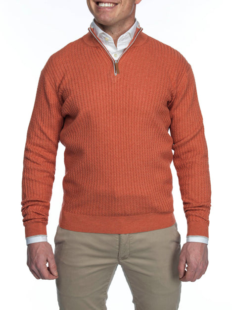 Hansen og Jacob - Halfzip mini cable knit, Strl: XL
